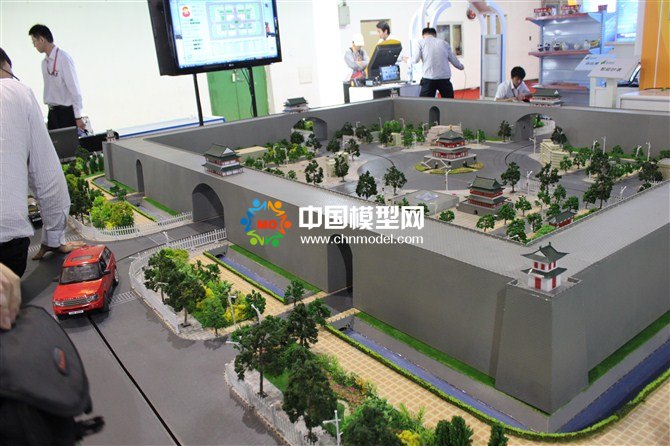 城樓建筑模型，城墻模型