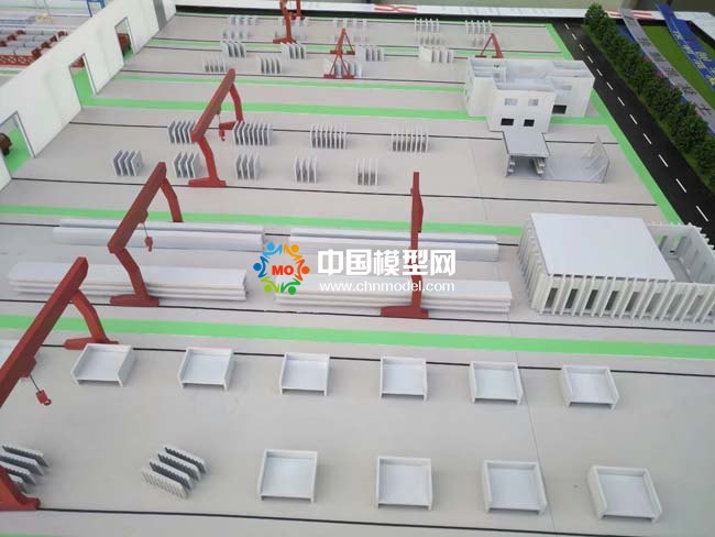 混凝土預(yù)制件生產(chǎn)線沙盤模型， 裝配式建筑沙盤模型