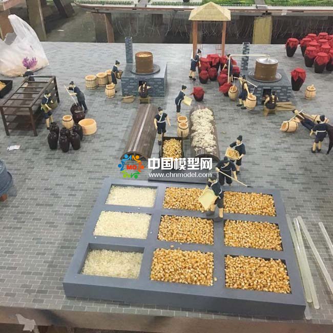 古代工坊釀酒場(chǎng)景沙盤模型