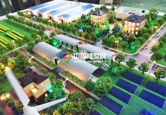 光伏電站應(yīng)用場景沙盤模型，太陽能光伏屋頂發(fā)電沙盤模型