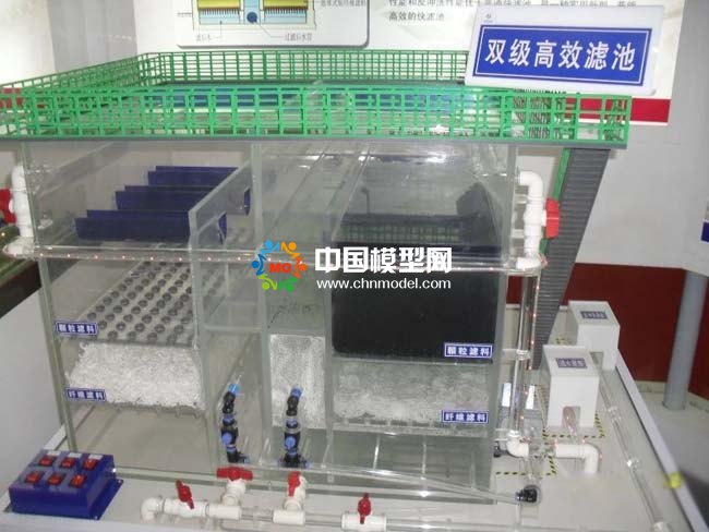 多維電絮凝廢水深度處理沙盤模型