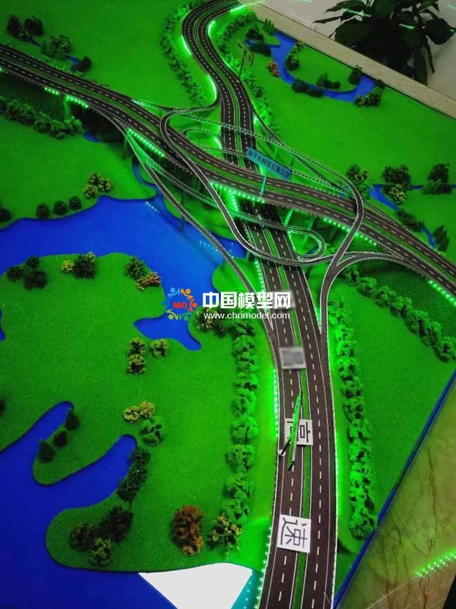 高速公路沙盤，橋梁隧道沙盤模型