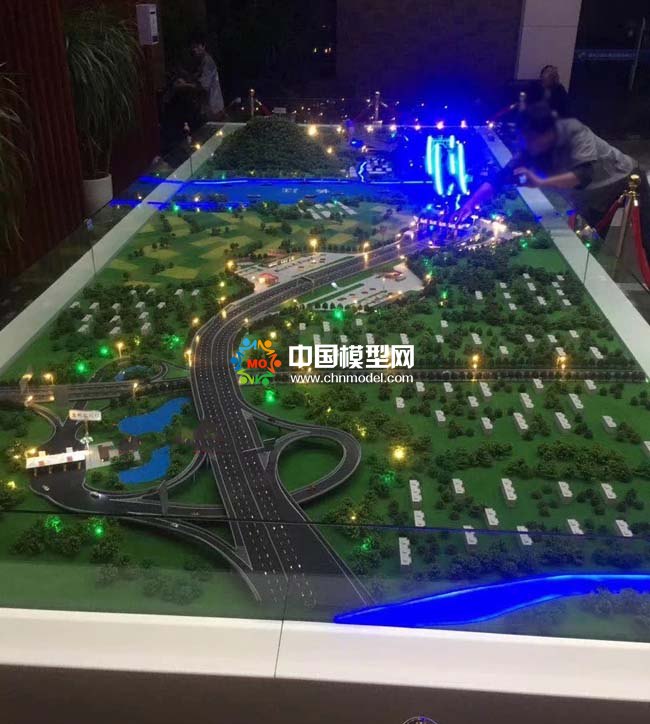 高速公路沙盤，橋梁隧道沙盤模型