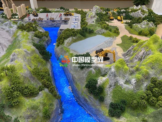 液壓挖掘機(jī)工作場(chǎng)景沙盤(pán)模型
